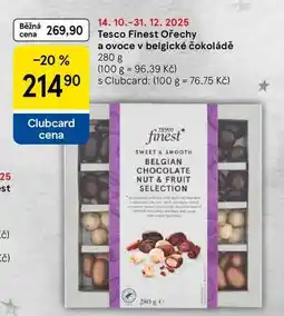 Tesco Tesco Finest Ořechy a ovoce v belgické čokoládě, 280 g nabídka