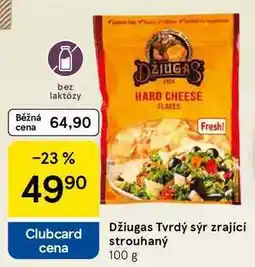 Tesco Džiugas Tvrdý sýr zrající strouhaný, 100 g nabídka