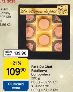 Tesco Paté Du Chef Paštiková bonboniéra, 200 g nabídka