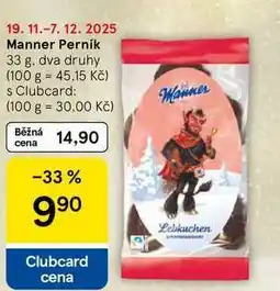 Tesco Manner Perník, 33 g. dva druhy nabídka