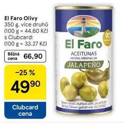 Tesco El Faro Olivy, 350 g nabídka
