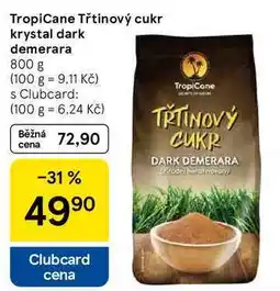 Tesco TropiCane Třtinový cukr krystal dark demerara, 800 g nabídka