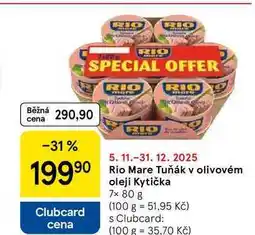 Tesco Rio Mare Tuňák v olivovém oleji Kytička, 7x 80 g nabídka