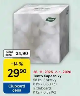 Tesco Tento Kapesníky, 58 ks. 3 vrstvy nabídka