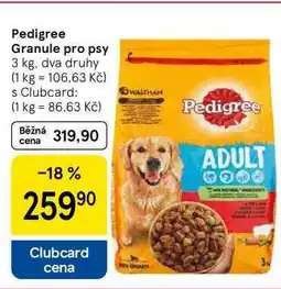 Tesco Pedigree Granule pro psy, 3 kg, dva druhy nabídka