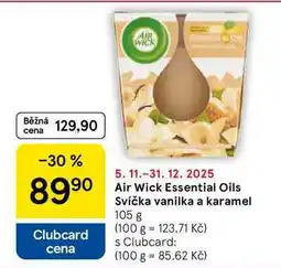 Tesco Air Wick Essential Oils Svíčka vanilka a karamel, 105 g nabídka