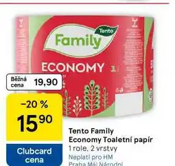 Tesco Tento Family Economy Toaletní papír, 1 role. 2 vrstvy nabídka