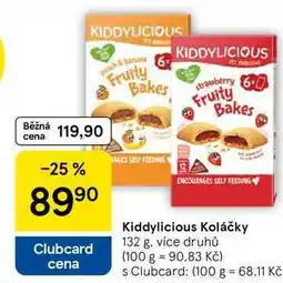 Tesco Kiddylicious Koláčky, 132 g, více druhů nabídka