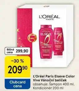 Tesco L'Oréal Paris Elseve Color Vive Vánoční balíček obsahuje: Šampon 400 ml. Kondicionér 200 ml nabídka