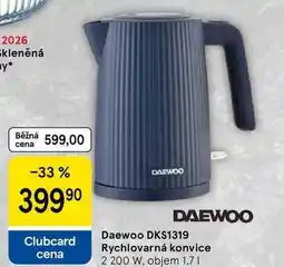 Tesco Daewoo DKS1319 Rychlovarná konvice 2 200 W, objem 1.7 l nabídka