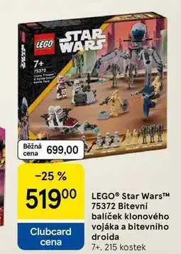 Tesco LEGO Star Wars 75372 Bitevní balíček klonového vojáka a bitevního droida 7+, 215 kostek nabídka