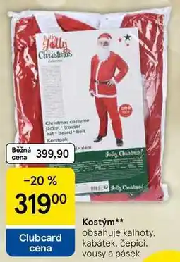 Tesco Kostým, obsahuje kalhoty, kabátek, čepici. vousy a pásek nabídka