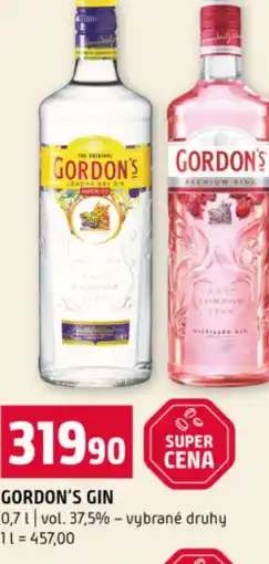 Terno Gordon's gin nabídka
