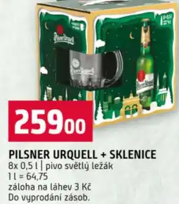 Terno Pilsner urquell + sklenice nabídka