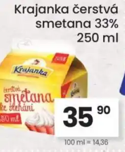 Kubík potraviny Krajanka čerstvá smetana 33% nabídka