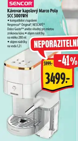 Albert SENCOR Kávovar kapslový Marco Polo SCC 3001WH nabídka
