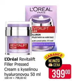 Teta L'Oréal Revitalift Filler Pressed Cream s kyselinou hyaluronovou 50 ml nabídka