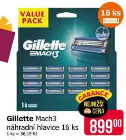 Teta Gillette Mach3 náhradní hlavice 16 ks nabídka