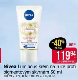 Teta Nivea Luminous krém na ruce proti pigmentovým skvrnám 50 ml nabídka