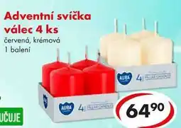 CBA Adventní svíčka válec, 4 ks nabídka