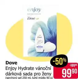 Teta Dove Enjoy Hydrate vánoční dárková sada pro ženy (sprchový gel 250 ml, tuhé mýdlo 90 g) nabídka
