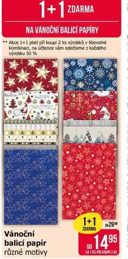 Teta Vánoční balicí papír různé motivy nabídka