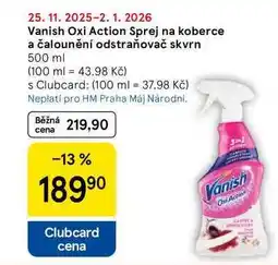 Tesco Vanish Oxi Action Sprej na koberce a čalounění odstraňovač skvrn, 500 ml nabídka