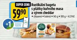 Albert Rustikální bageta s plátky kuřecího masa a sýrem cheddar nabídka