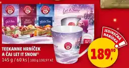 Penny Market Teekanne hrníček a čaj let it snow nabídka