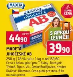 Terno MADETA JIHOČESKÉ AB 250 g 78 % tuku nabídka