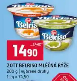 Terno ZOTT BELRISO MLÉČNÁ RÝŽE 200 g vybrané druhy nabídka