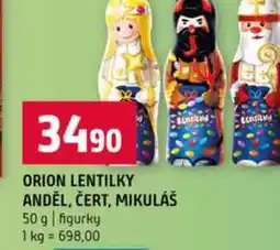 Terno ORION LENTILKY ANDĚL, ČERT, MIKULÁŠ 50 g figurky nabídka