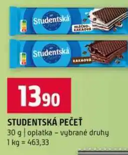 Terno STUDENTSKÁ PEČEŤ 30 g oplatka vybrané druhy nabídka