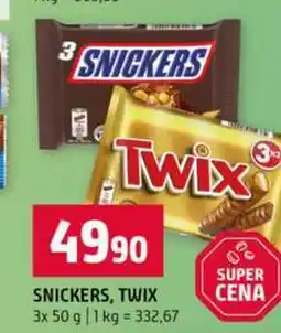 Terno SNICKERS, TWIX 3x 50 g nabídka