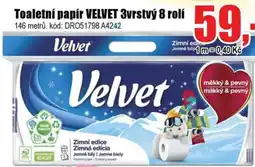 EVA Toaletní papír VELVET 3vrstvý 8 rolí nabídka