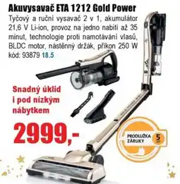 EVA Akuvysavač ETA 1212 Gold Power nabídka