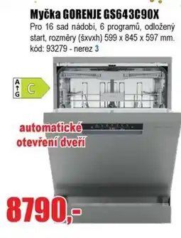 EVA Myčka GORENJE GS643C90X nabídka