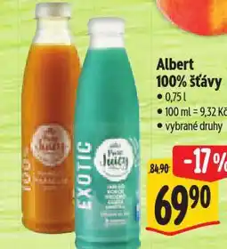 Albert 100% šťávy nabídka