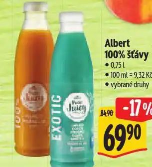 Albert 100% šťávy nabídka