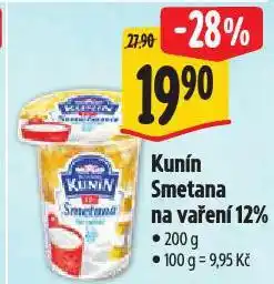 Albert Kunín smetana na vaření nabídka