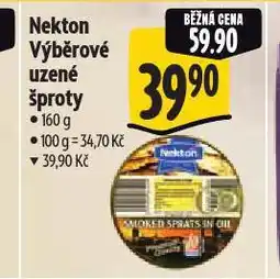 Albert Nekton výběrové šproty uzené v oleji nabídka