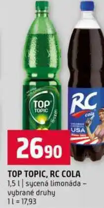 Terno TOP TOPIC, RC COLA 1,5l sycená limonáda vybrané druhy nabídka