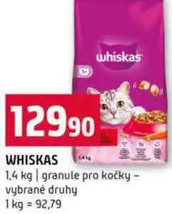 Terno WHISKAS 1,4 kg granule pro kočky vybrané druhy nabídka