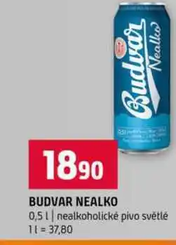 Terno BUDVAR NEALKO 0,5l nealkoholické pivo světlé nabídka