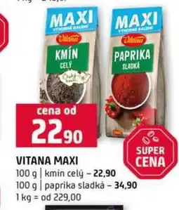 Terno VITANA MAXI 100 g kmin celý 100 g paprika sladká nabídka