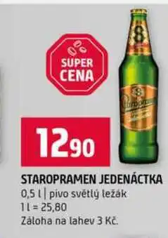 Terno STAROPRAMEN JEDENÁCTKA 0,5l pivo světlý ležák nabídka