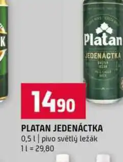 Terno PLATAN JEDENÁCTKA 0,5l pivo světlý ležák nabídka