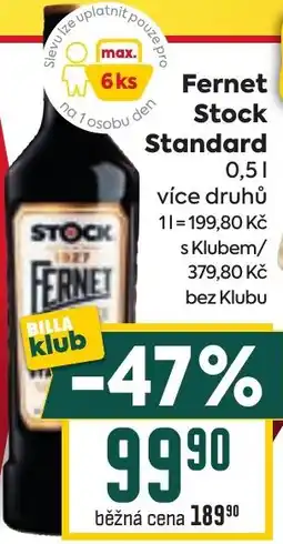 Billa Fernet Stock Standard nabídka