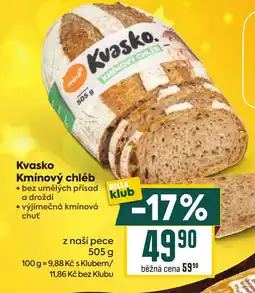 Billa Kvasko Kmínový chléb nabídka