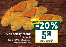 Billa Vita selský rohlík nabídka